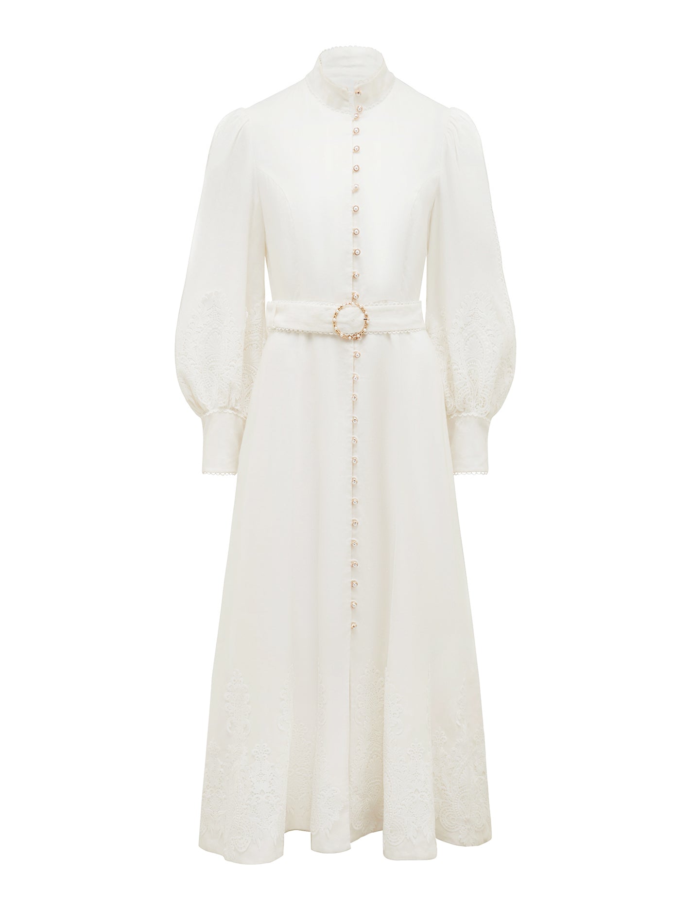 Allegra Lace Detail Midi Ivory_mannequin