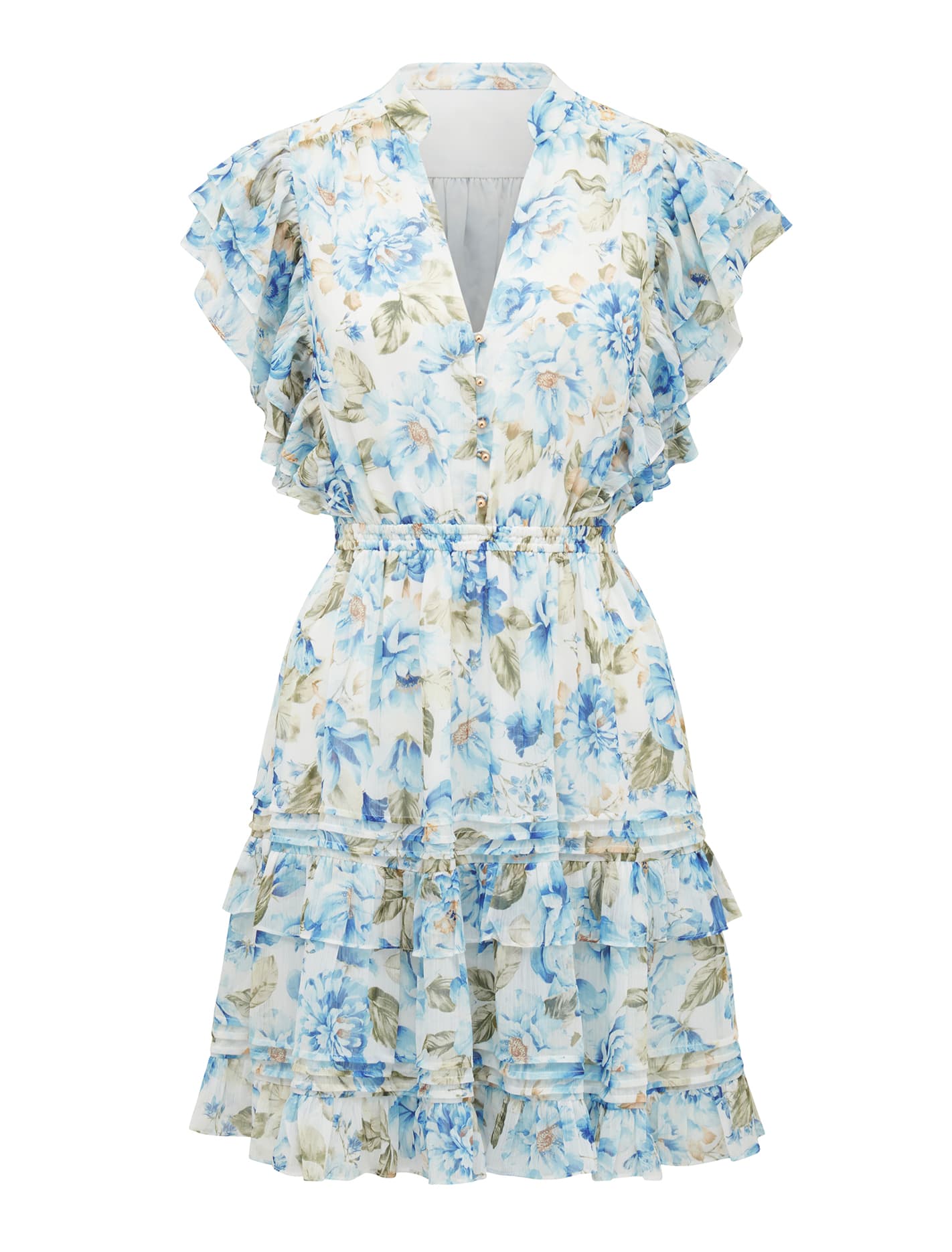 Shannon Layered Sleeve Mini Aqua Colvin Floral_mannequin
