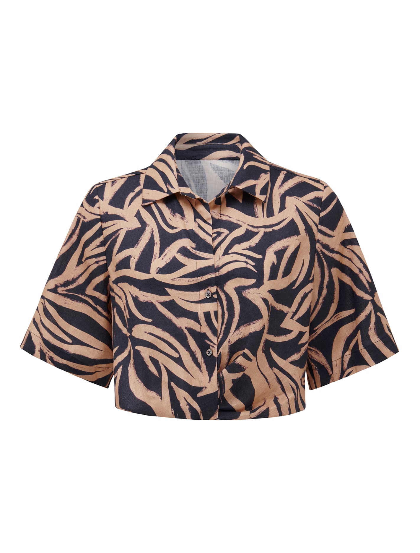 Taylor Crop Twist Shirt Navy Filson Abstract Co-ord_mannequin