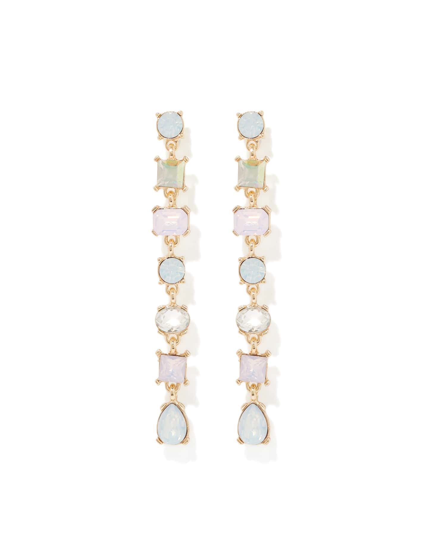 Signature Isabelle Glass Stone Drop Earring Pearl & Gold_mannequin
