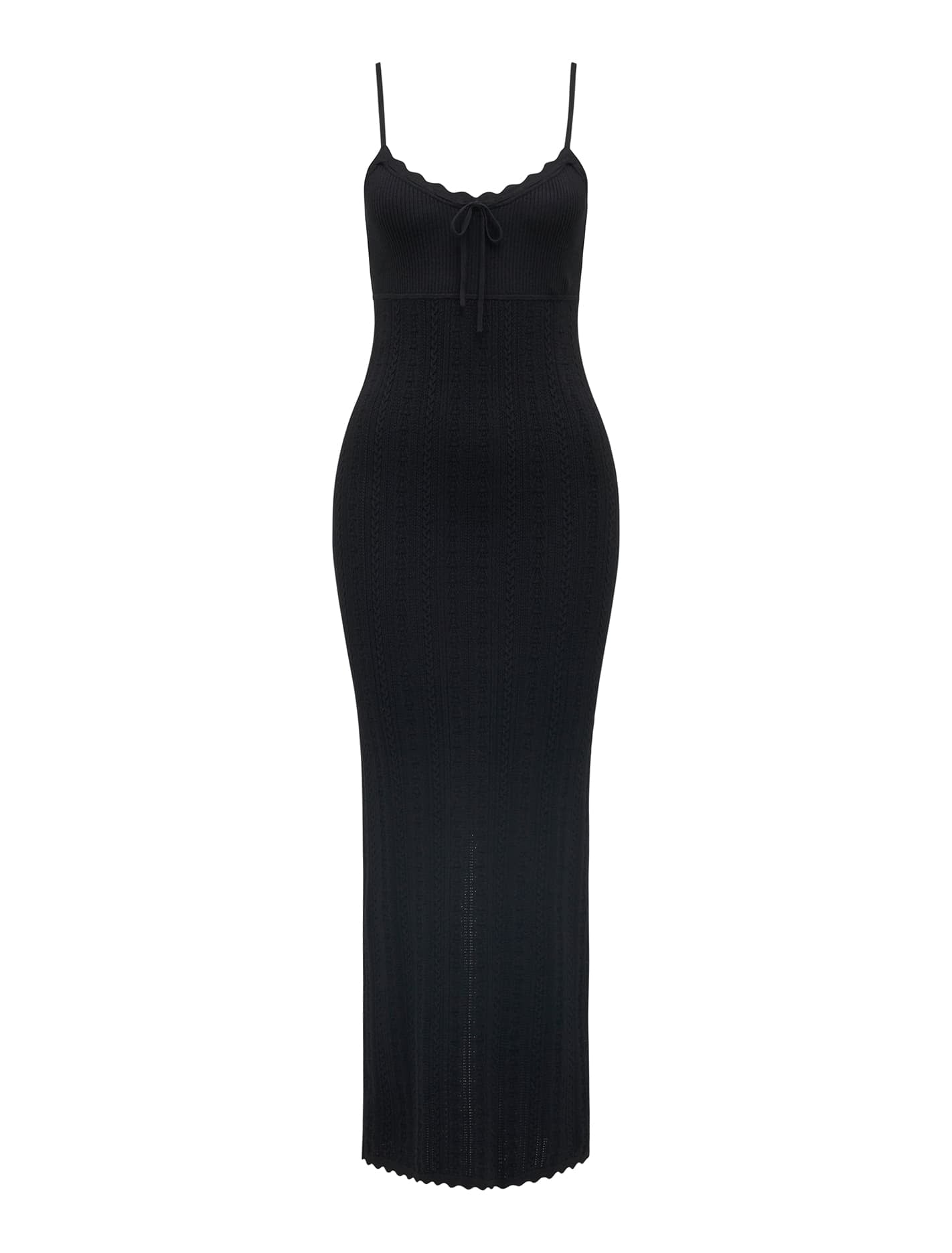 Sofia Scallop Detail Cami Dress Black_mannequin