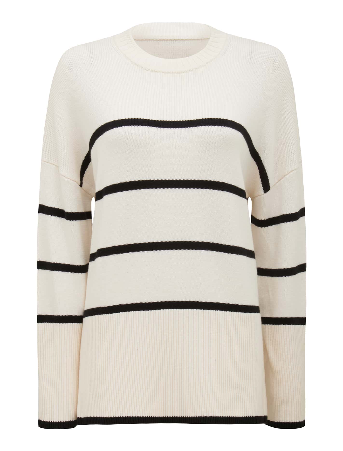 Gabriela Boxy Striped Jumper Porcelain/ Navy_mannequin