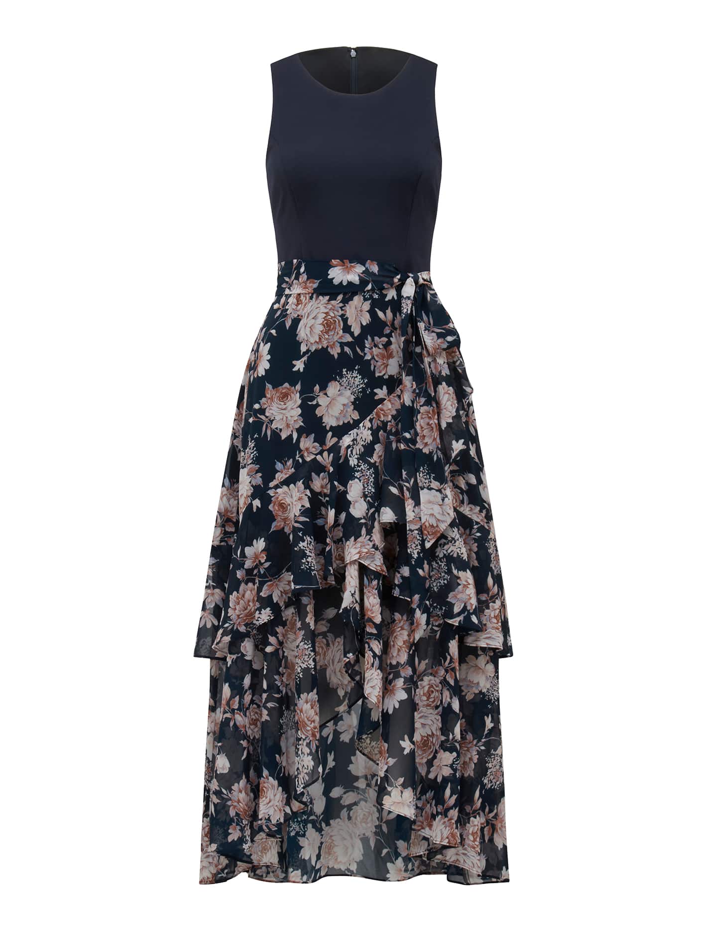 Ilaria 2 in 1 Ruffle Midi Dress Navy Cosette Floral_mannequin