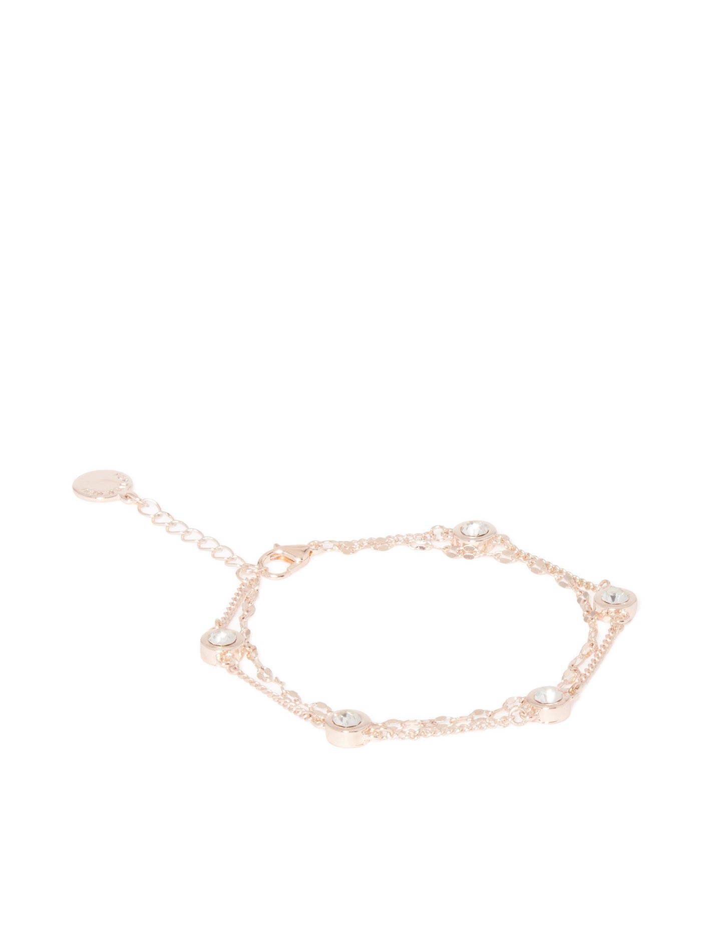 Lettie Fine Layered Stone Bracelet Rose Gold_mannequin