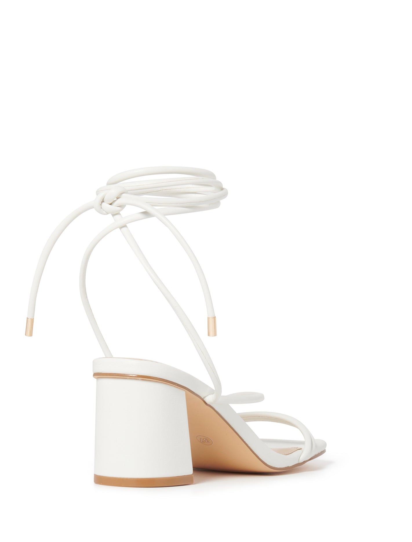 Avery Ankle Tie Low Block White_mannequin