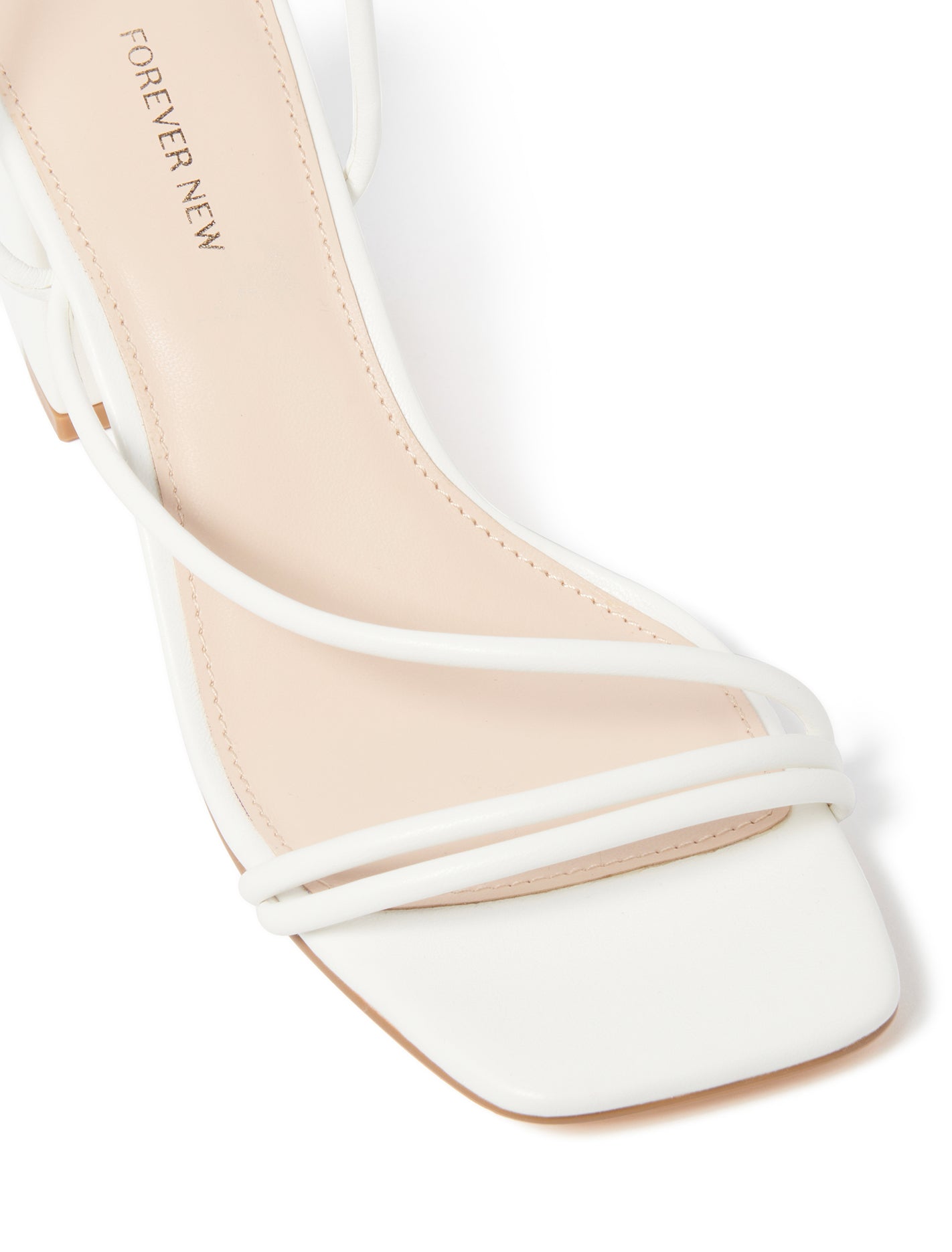 Avery Ankle Tie Low Block White_mannequin