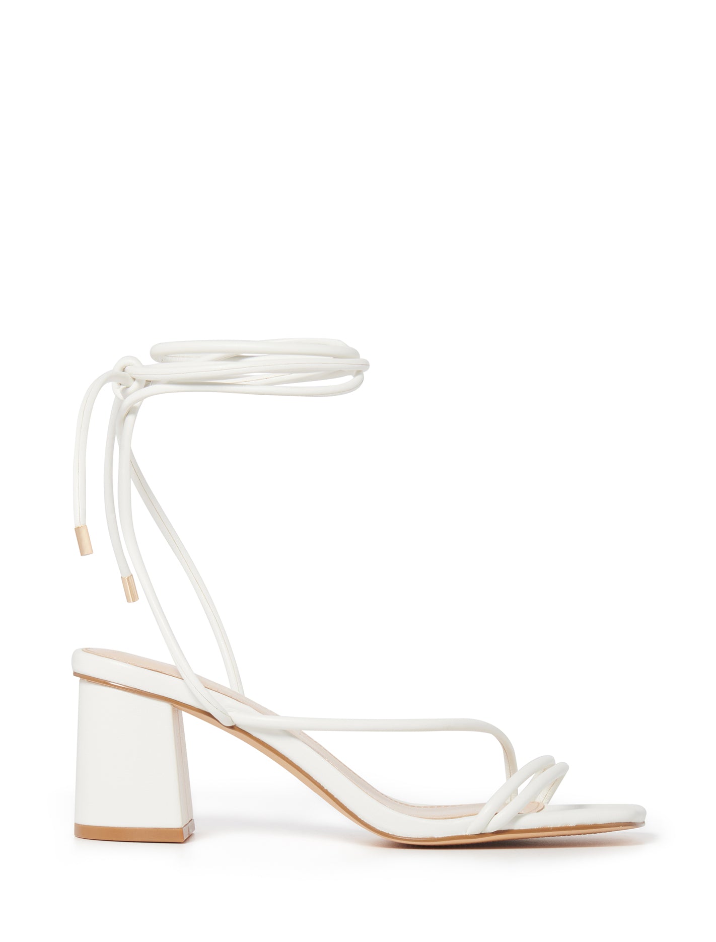 Avery Ankle Tie Low Block White_mannequin