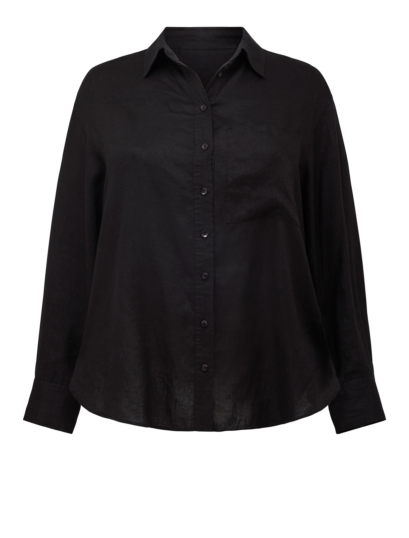 Willa Curve Linen Blend Shirt Black Co-Ord_mannequin