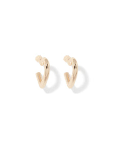 Hailey Heart Hoop Earrings Gold_mannequin