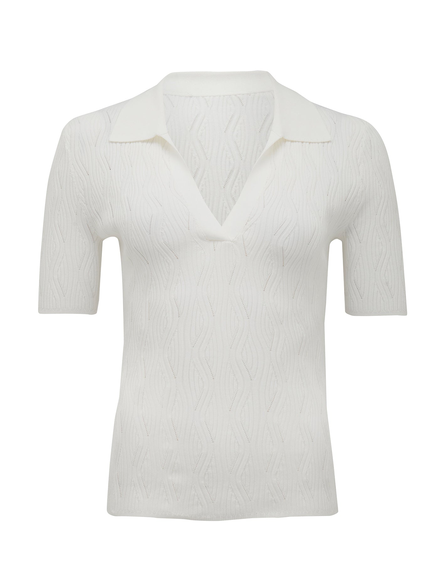 Paris S/S Textured Knit Top Porcelain_mannequin
