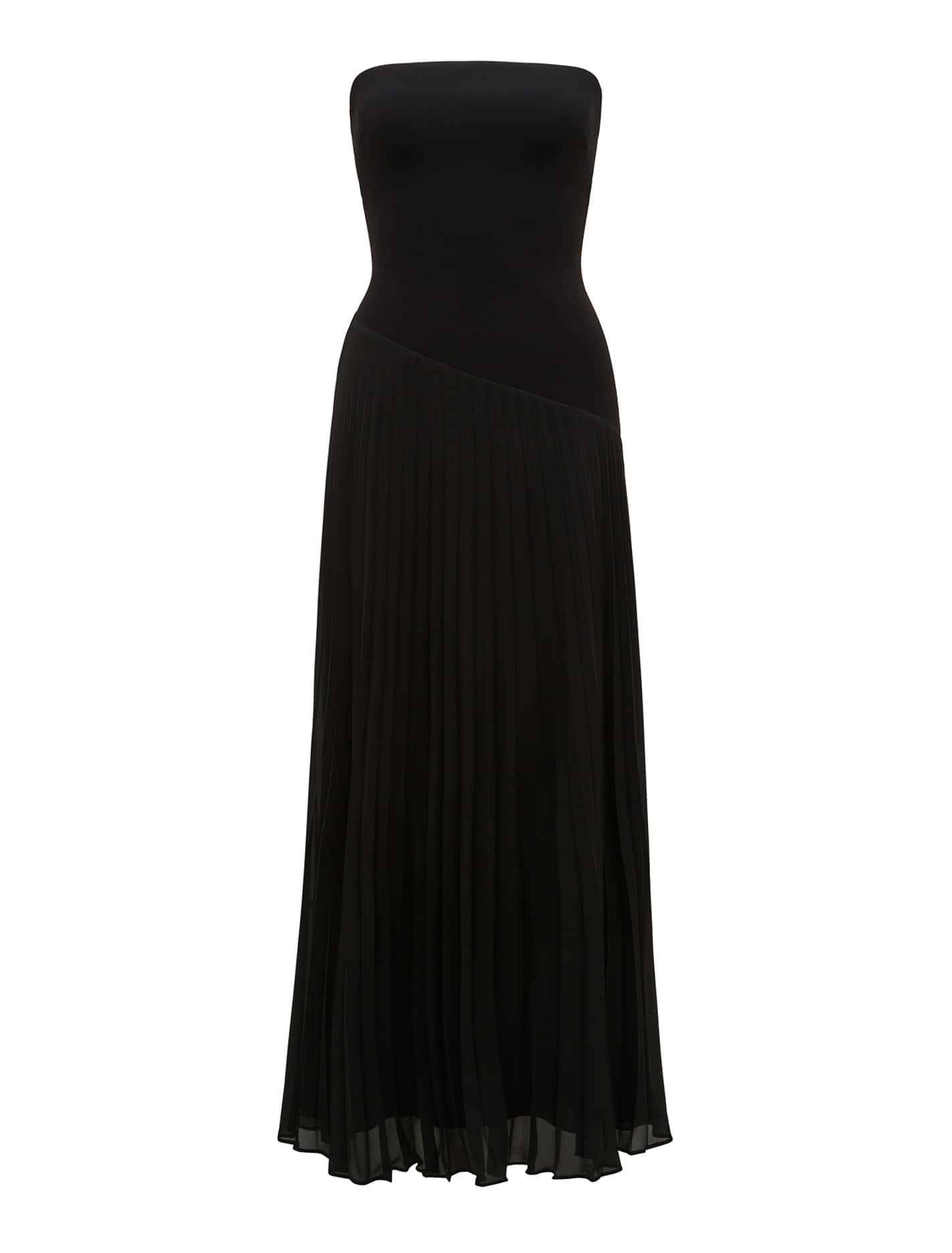 Capri Strapless Pleat Midi Black_mannequin