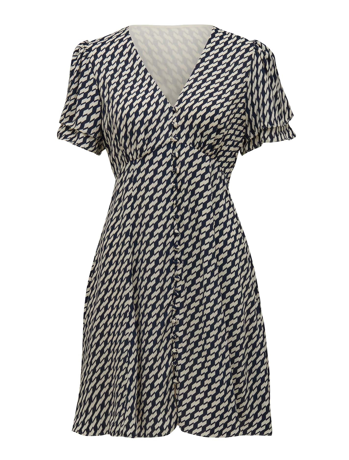 Pria Button Through Mini Bias Davis Geo_mannequin