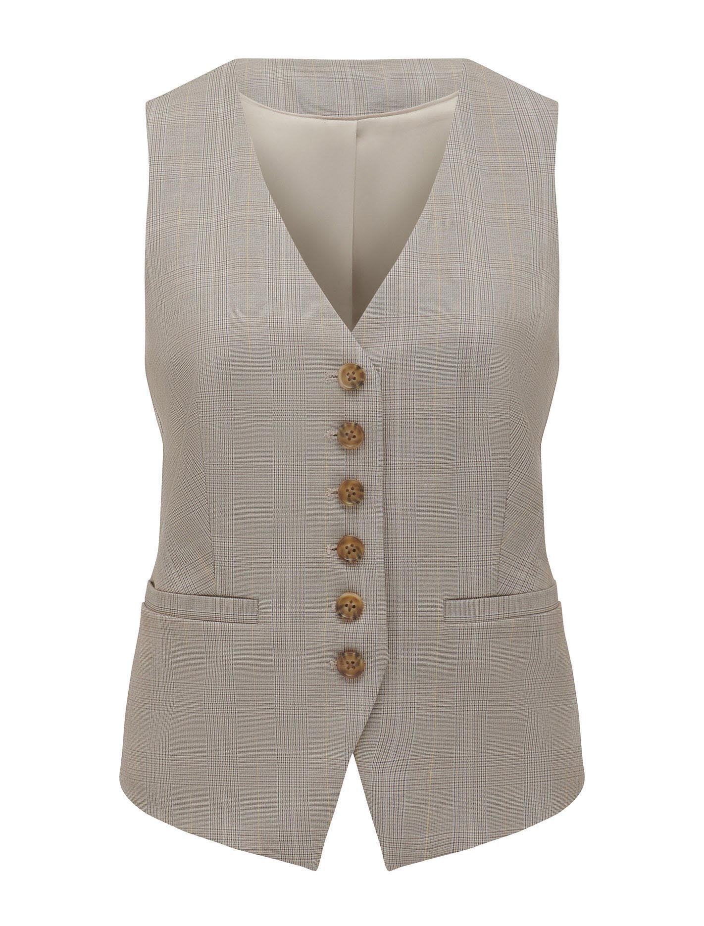 Rose Waistcoat Light Grey Check Suit_mannequin