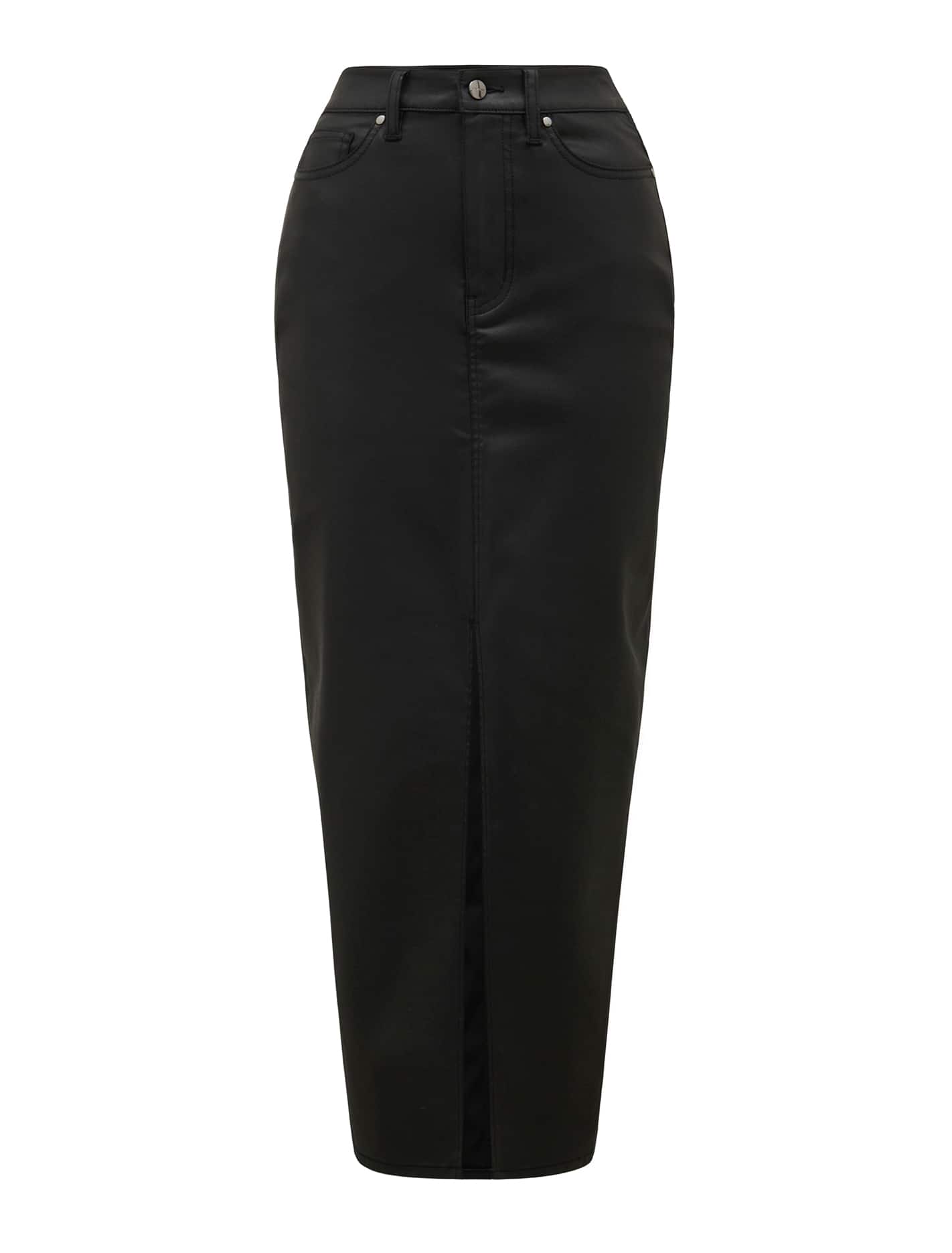 Danni Coated Midi Skirt Black Coated_mannequin