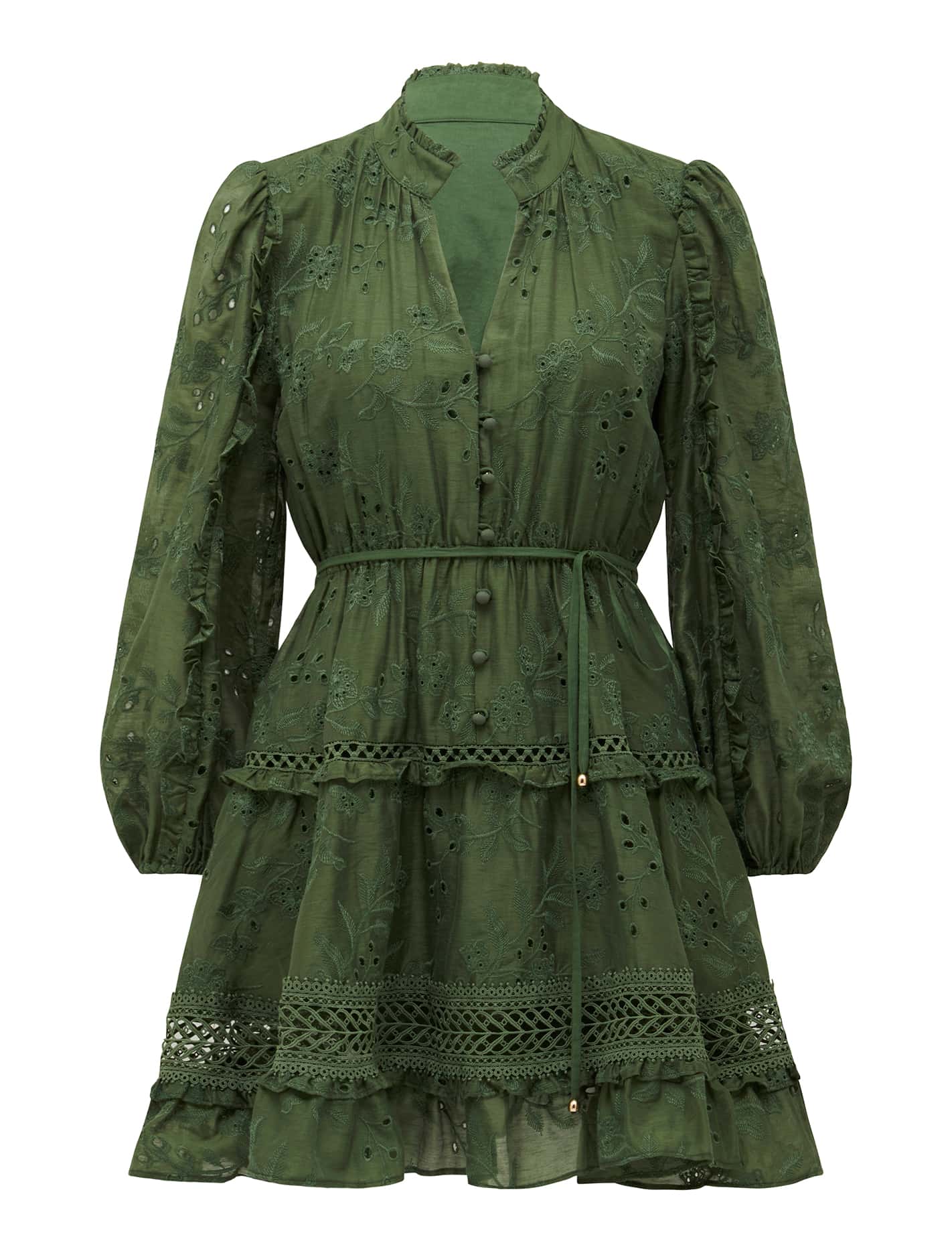 Ivana Trim Detail Mini Dress Vineyard Green_mannequin