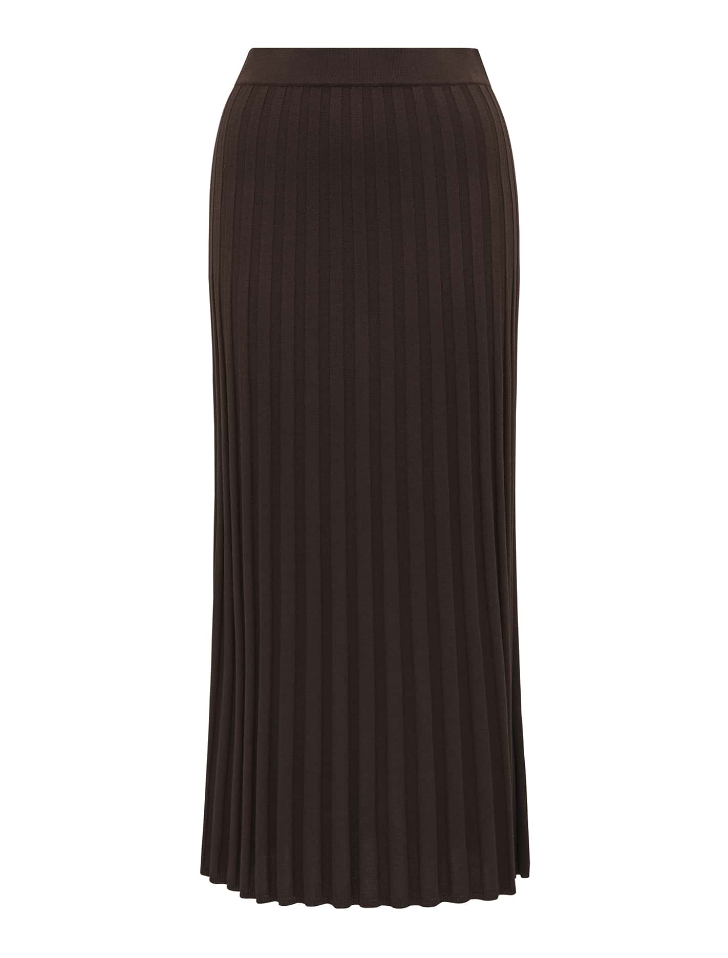 Sylvie Petite Knitted A-Line Skirt Chocolate_mannequin