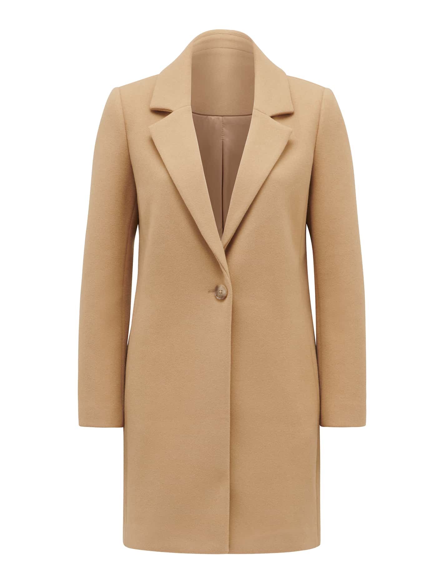 Anna Petite Single Breasted Coatigan Mid Camel_mannequin