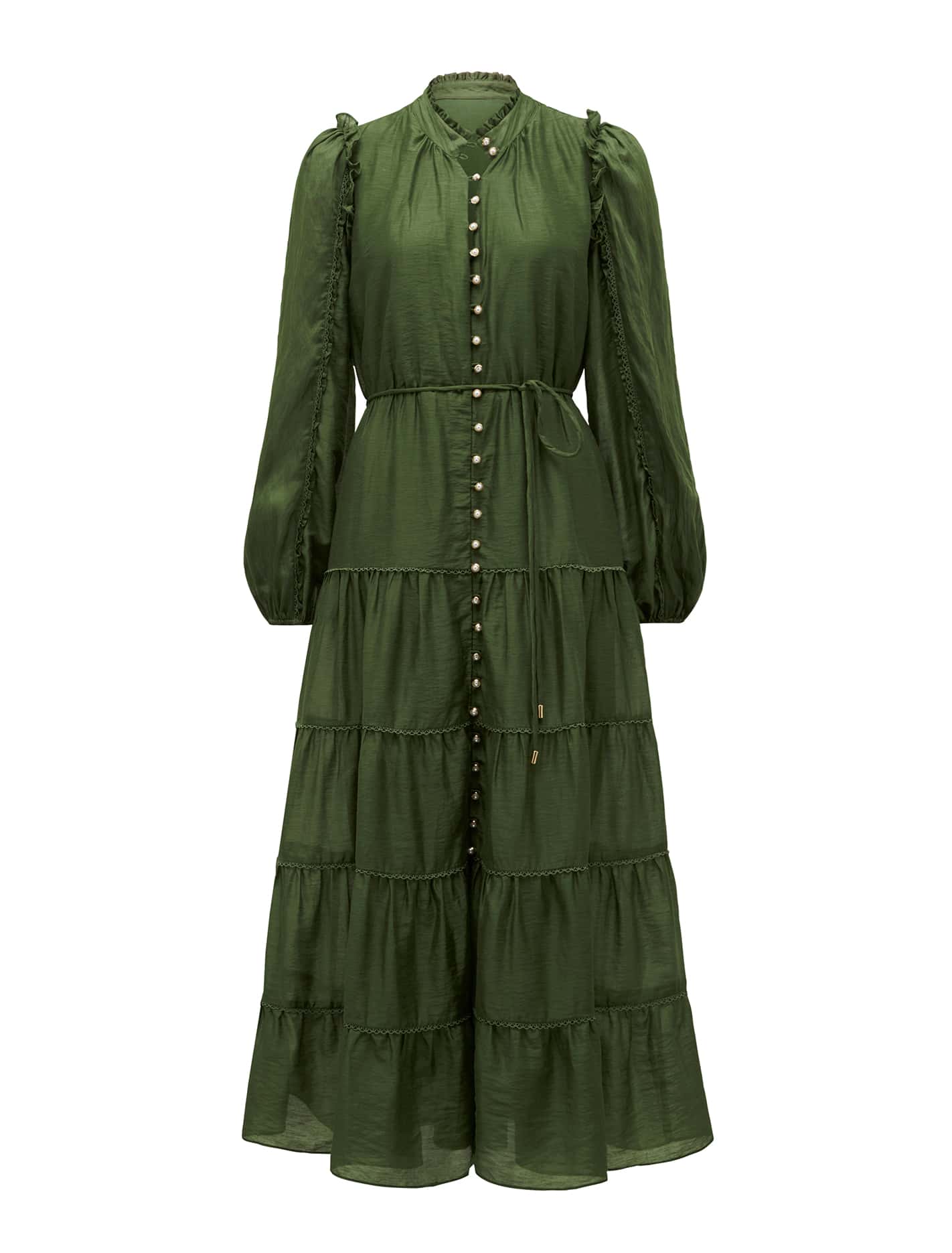 Jessie Button Down Midi Vineyard Green_mannequin