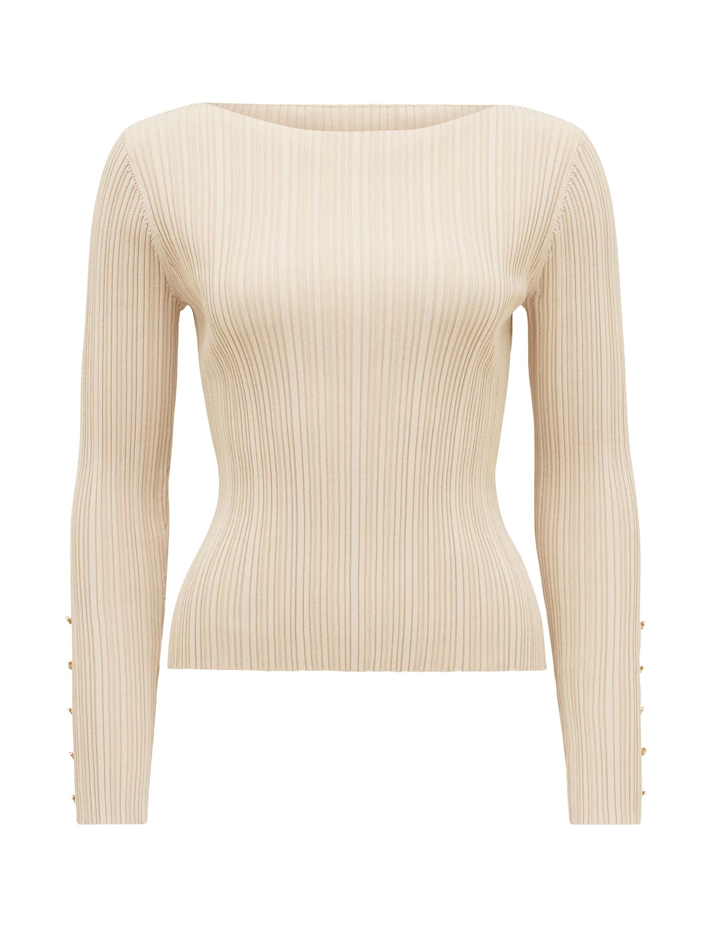 Elle Petite Button Detail Jumper Warm Stone_mannequin