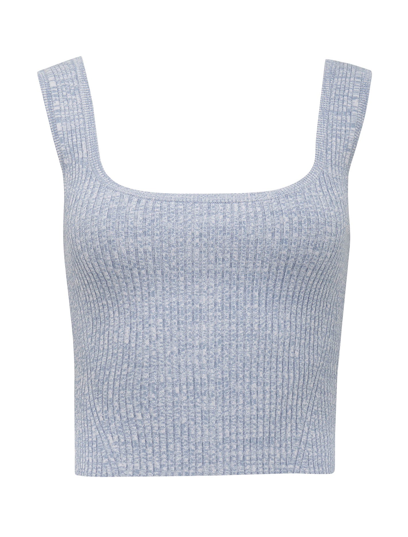 Indigo Knitted Co-Ord Tank Turquoise Blue Space Dye_mannequin