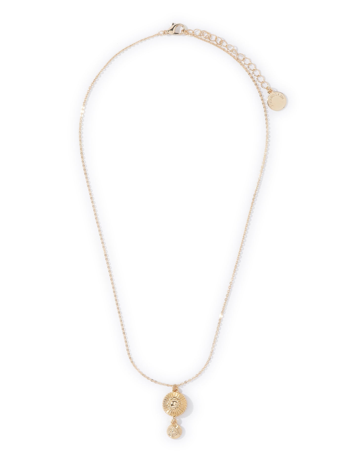 Pip Pretty Disc Necklace Gold_mannequin