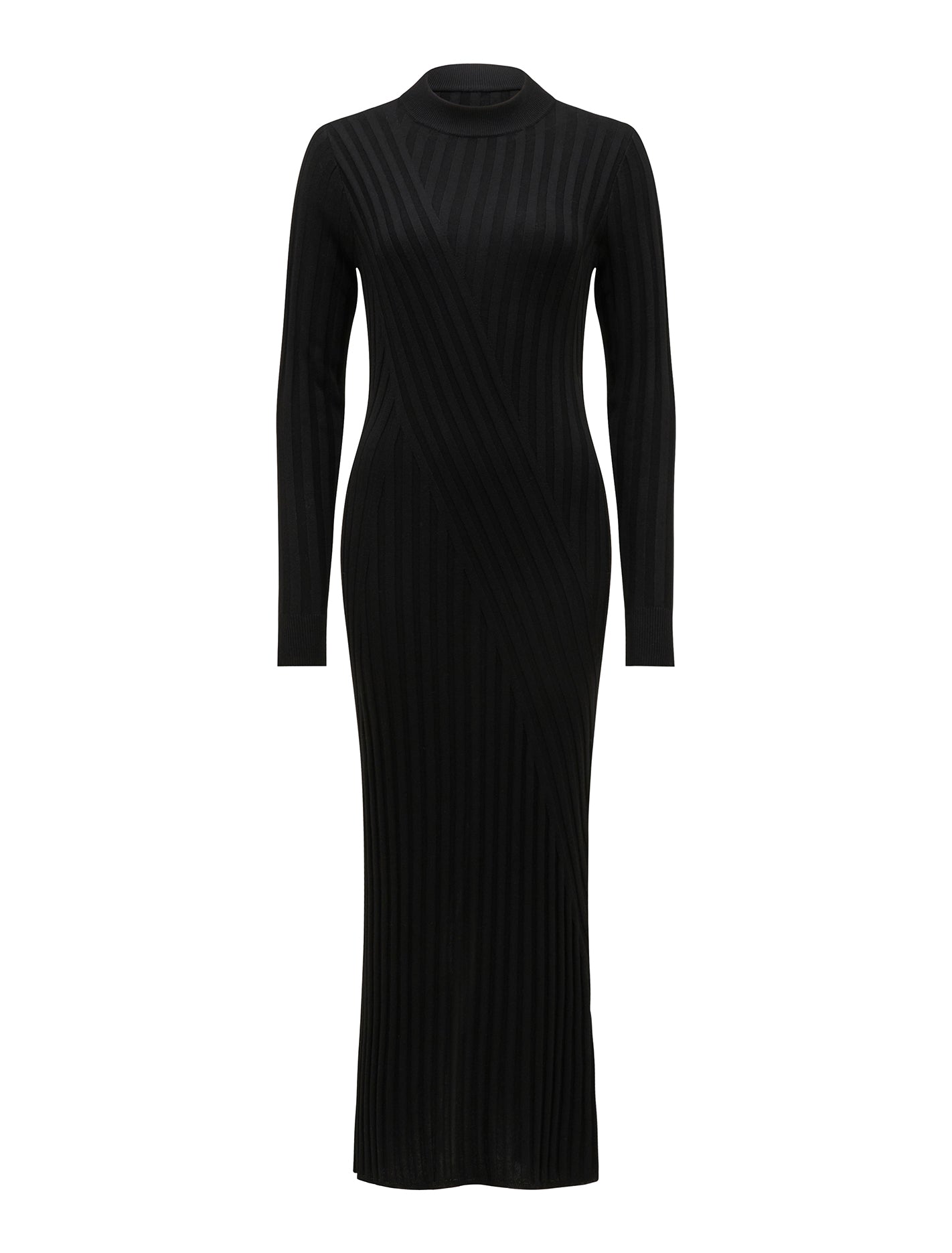 Melody Rib Transfer Midi Dress Black_mannequin