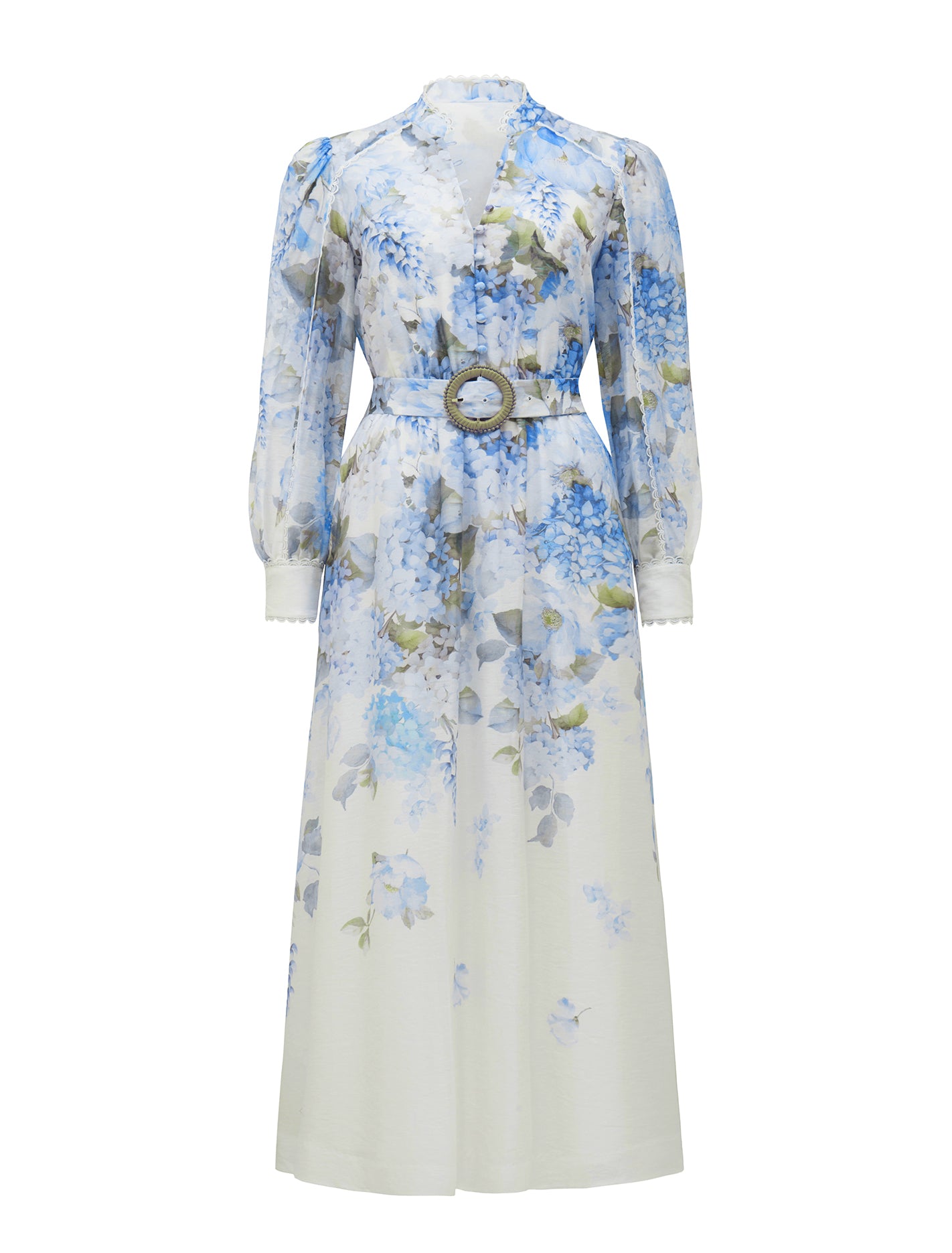 Peyton Petite Trim Detail Midi Dress Blue Warrantina_mannequin