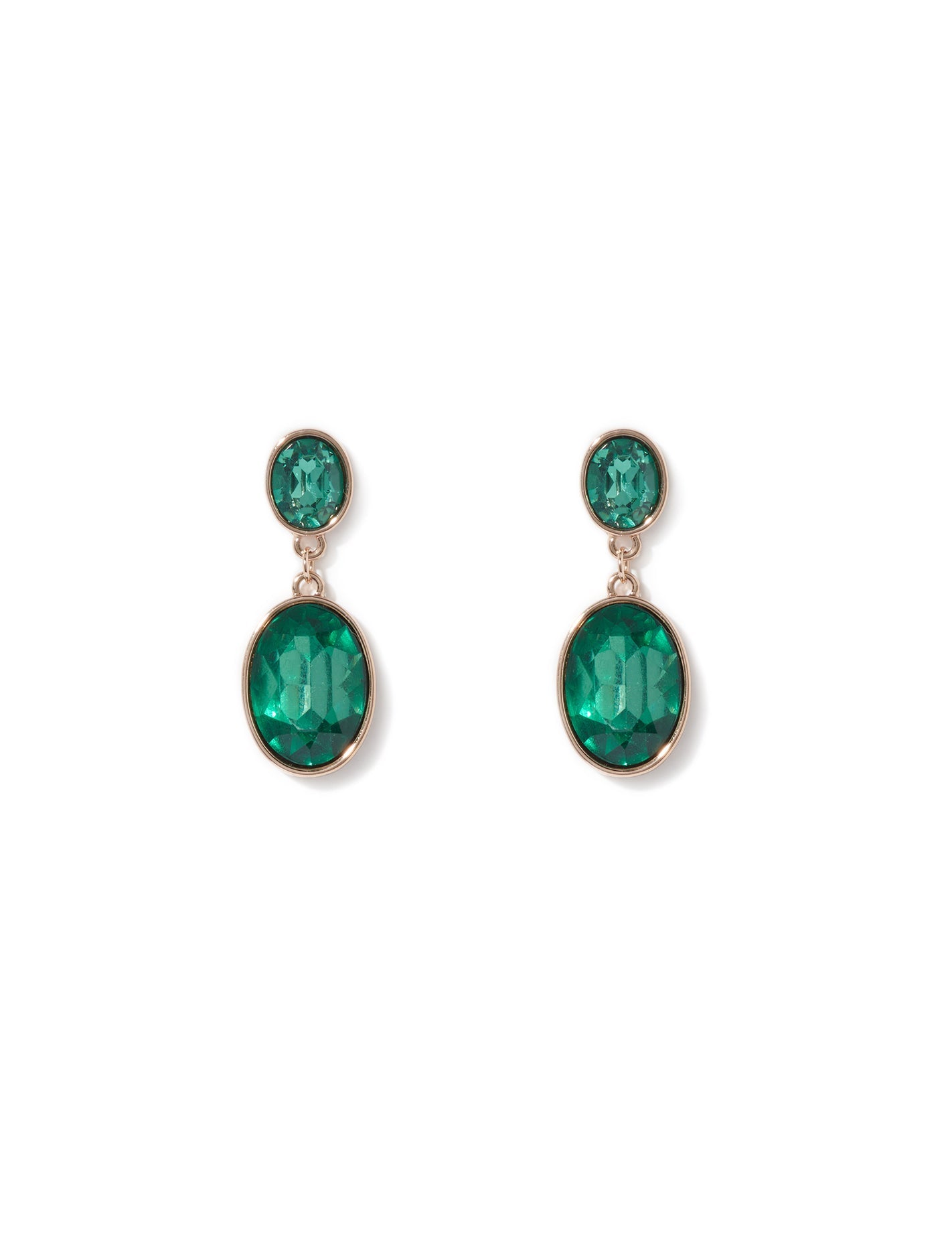 Ava Drop Earrings Emerald/Gold_mannequin