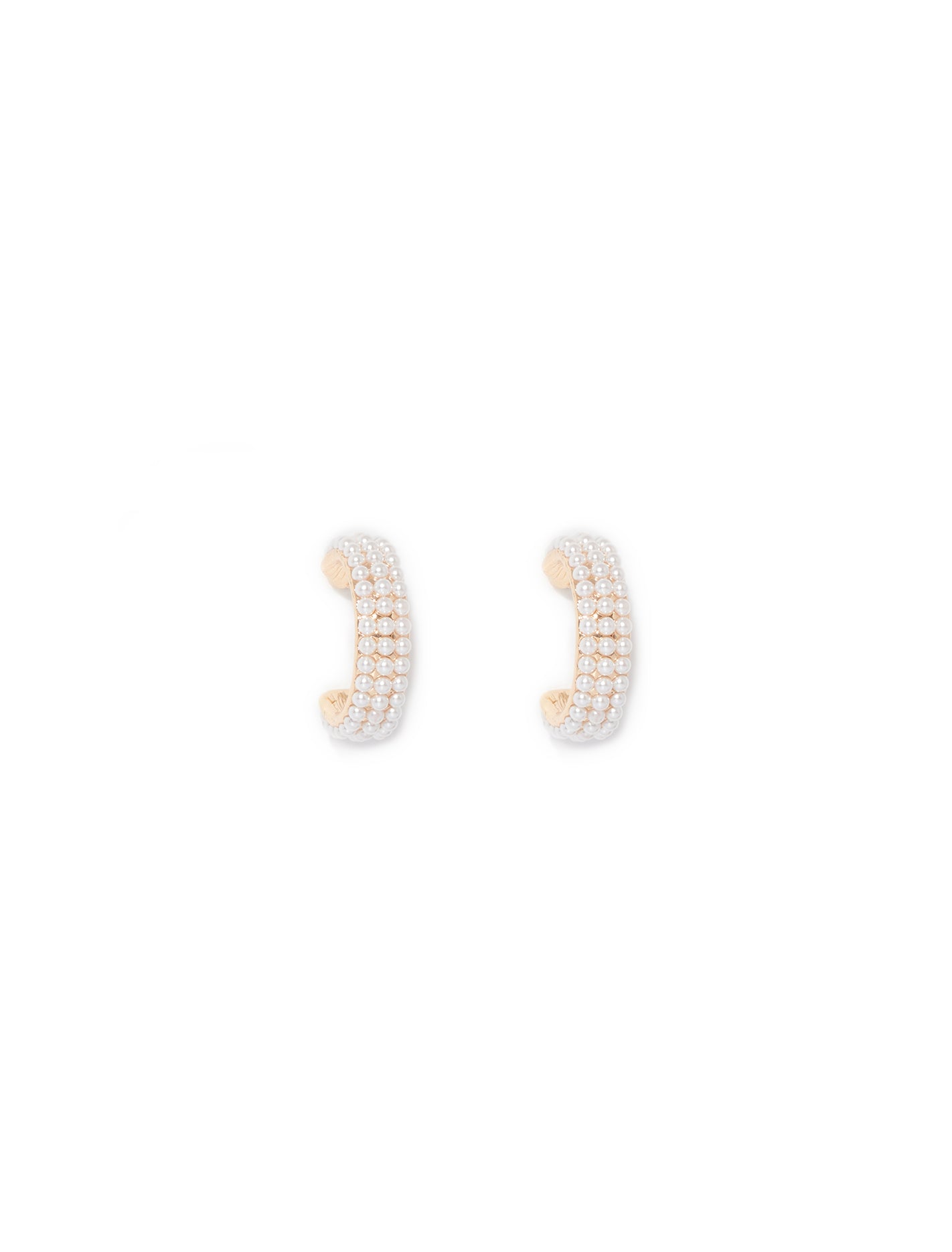 Prue Small Pearl Hoop Pearl/Gold_mannequin