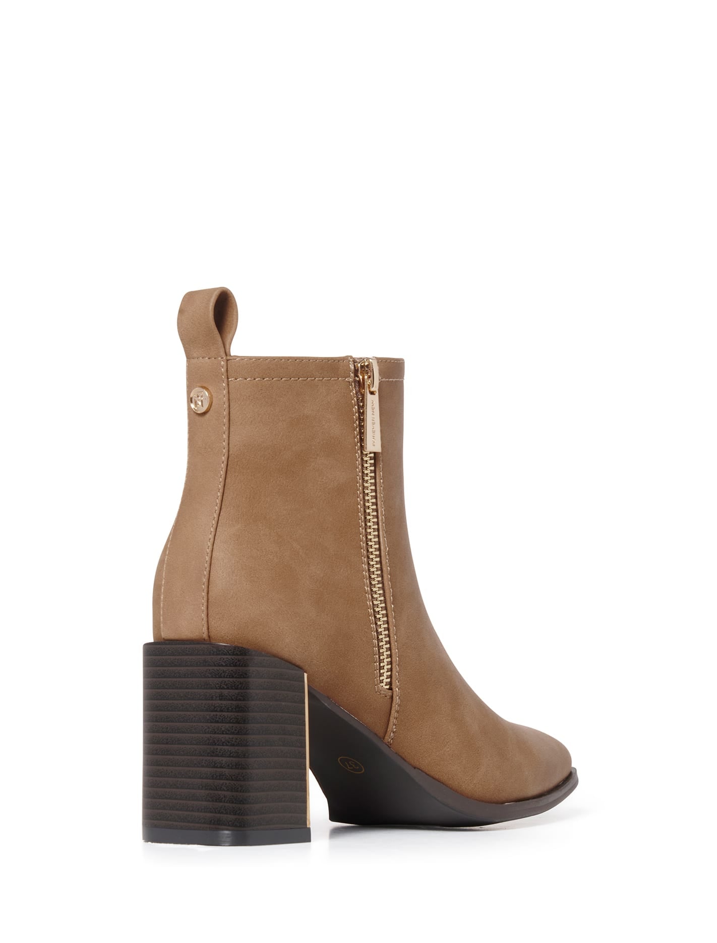 Della Zip Heeled Boot Taupe_mannequin