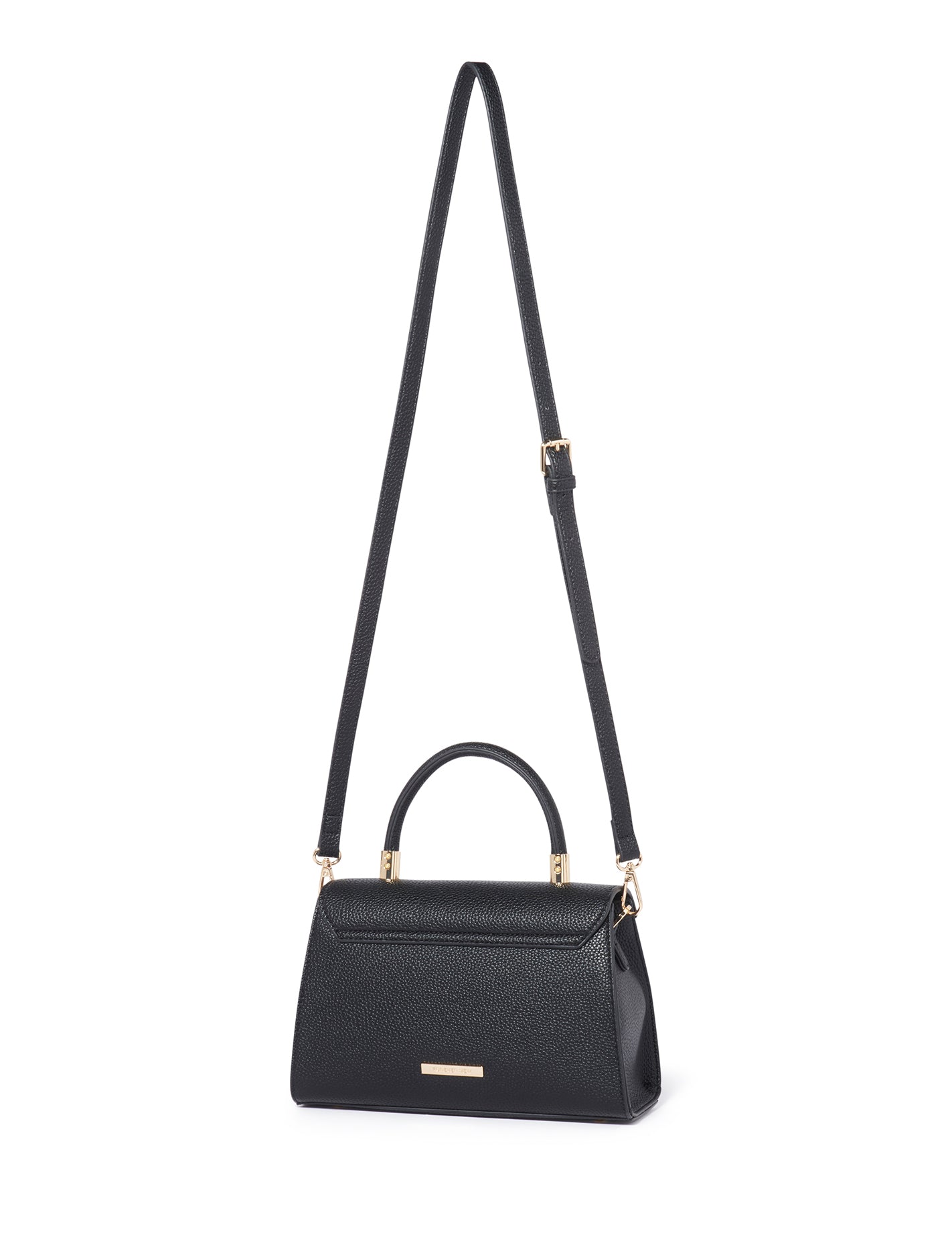 Bree Buckle Top-Handle Bag Black_mannequin
