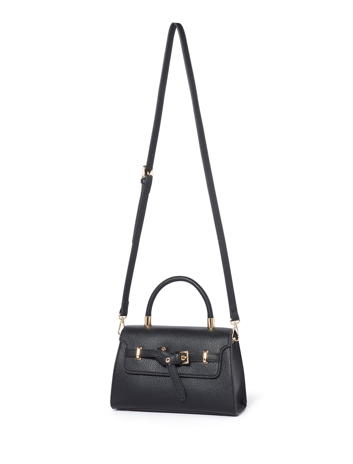 Bree Buckle Top-Handle Bag Black_mannequin