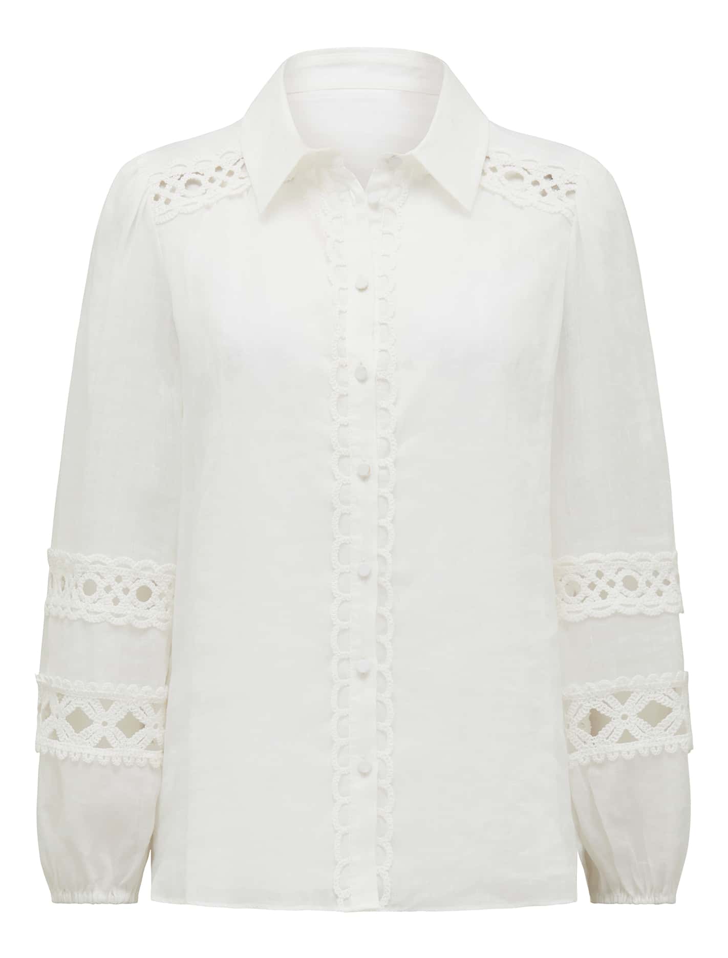 Carina Crochet Trim Shirt Porcelain_mannequin
