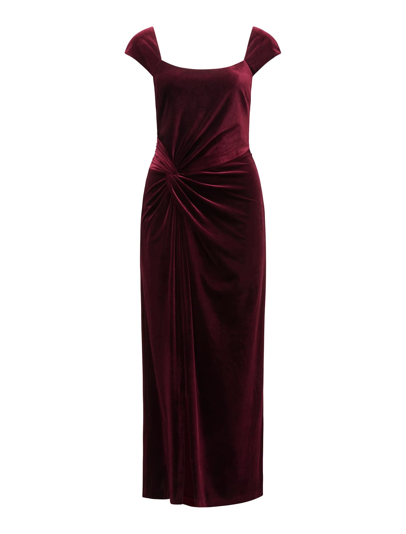 Lara Cap Sleeve Velvet Gown Berry_mannequin
