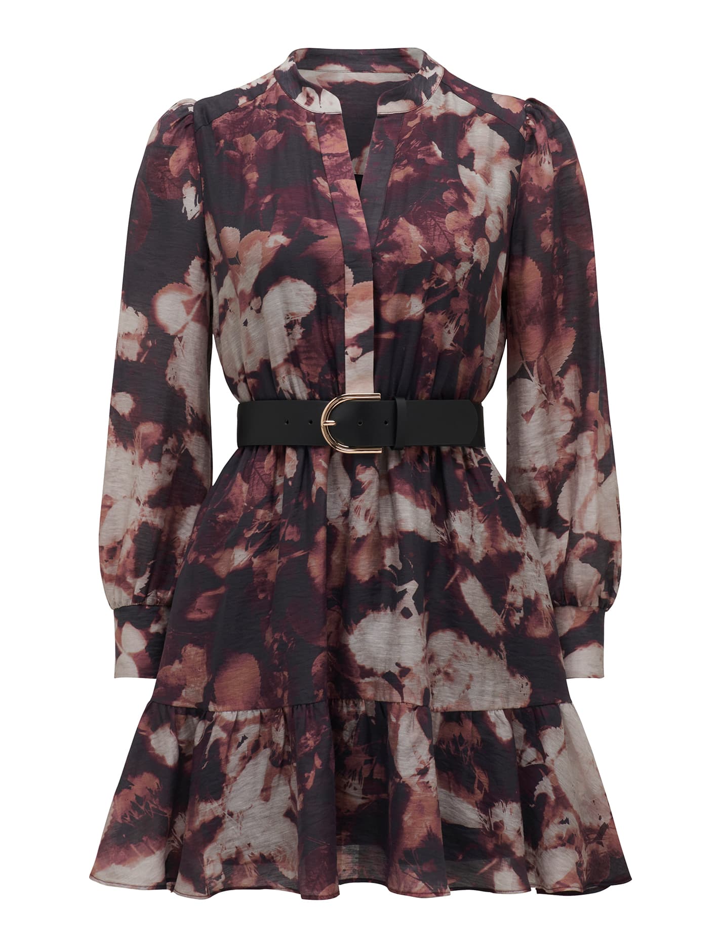 Hollie Petite Blouson Sleeve Mini Berry Iris Floral_mannequin