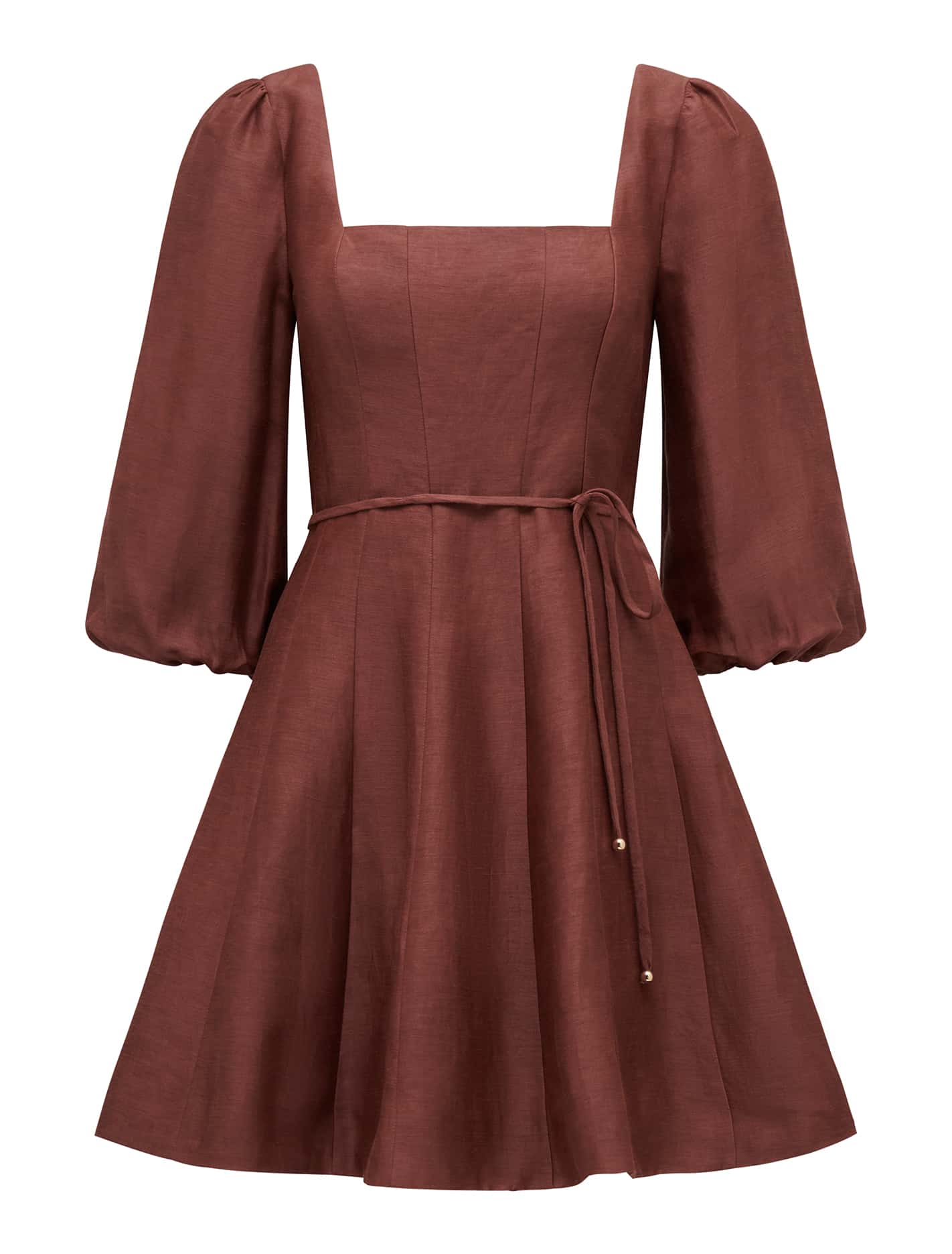 Eleanor Skater Mini Dress Burnt Red_mannequin