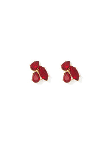 Tilly Teardrop Cluster Earrings Red_mannequin