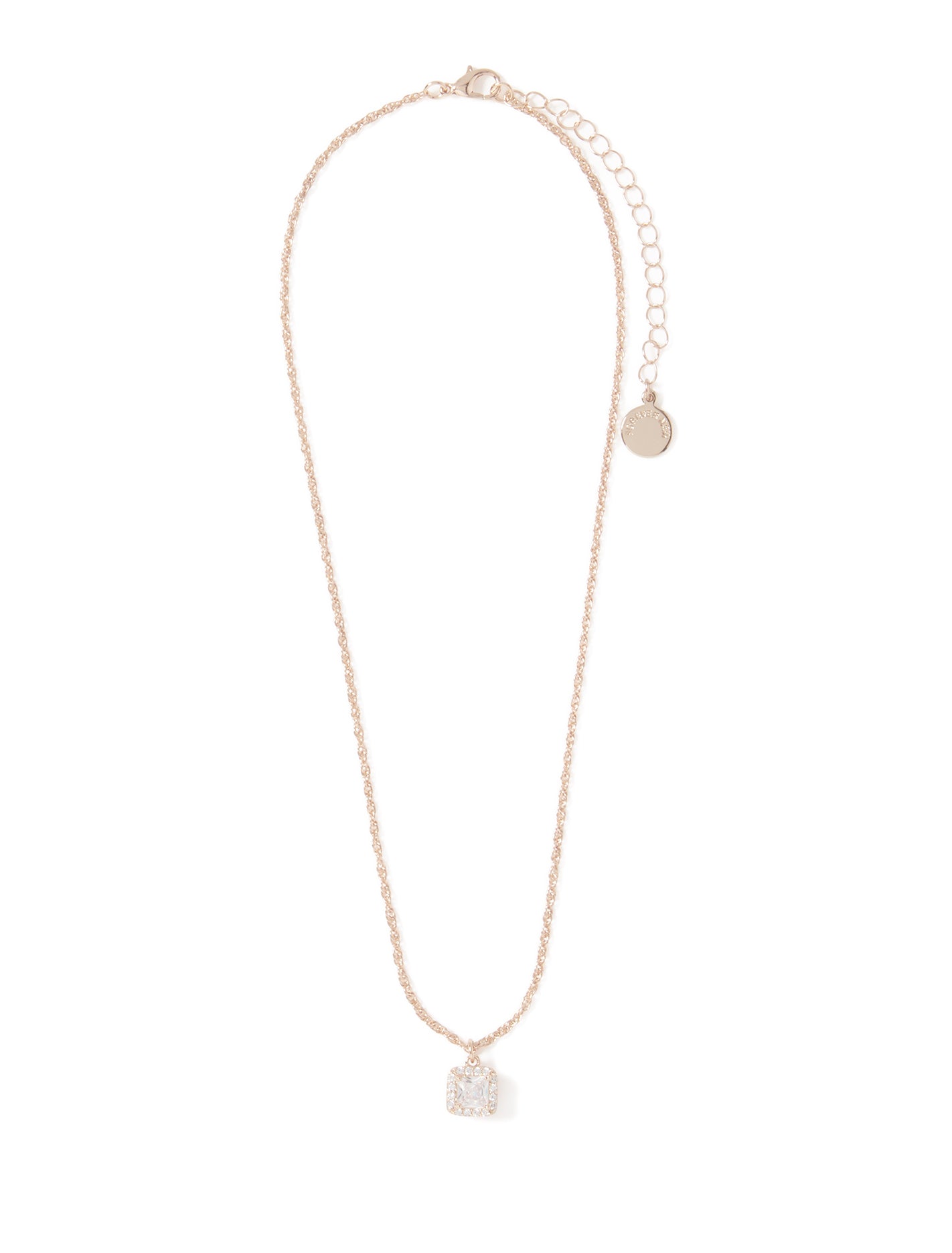 Clara CZ Stone Necklace Crystal_mannequin