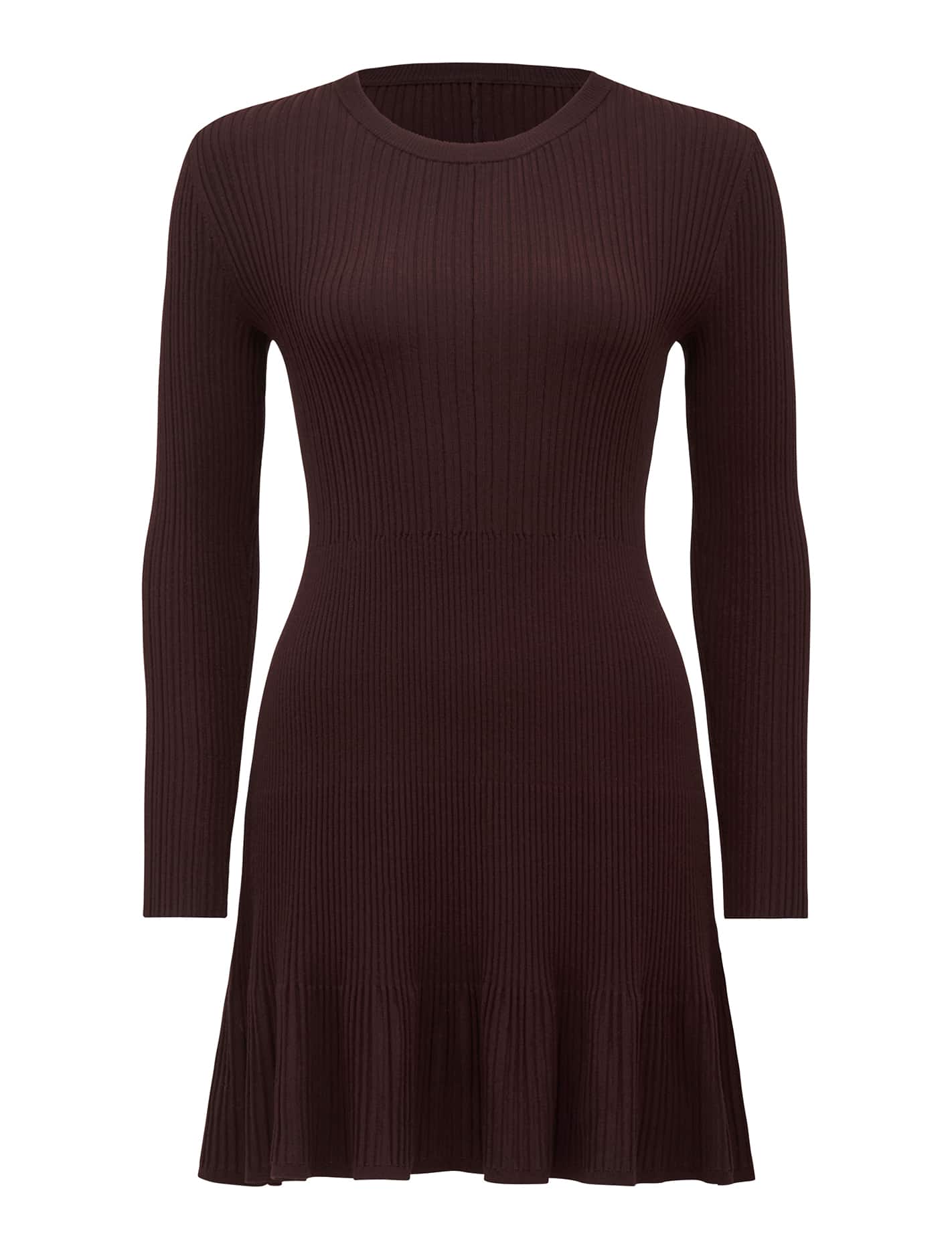 Tate Petite Multi Rib Mini Dress Bitter Cherry_mannequin