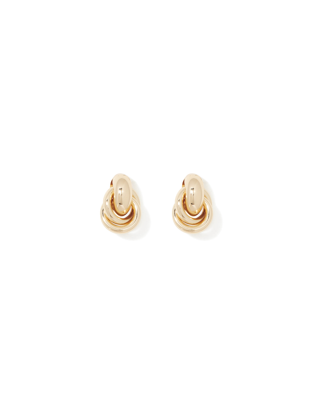 Samuel Small Hoop Stud Earrings Gold_mannequin