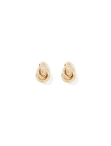 Samuel Small Hoop Stud Earrings Gold_mannequin