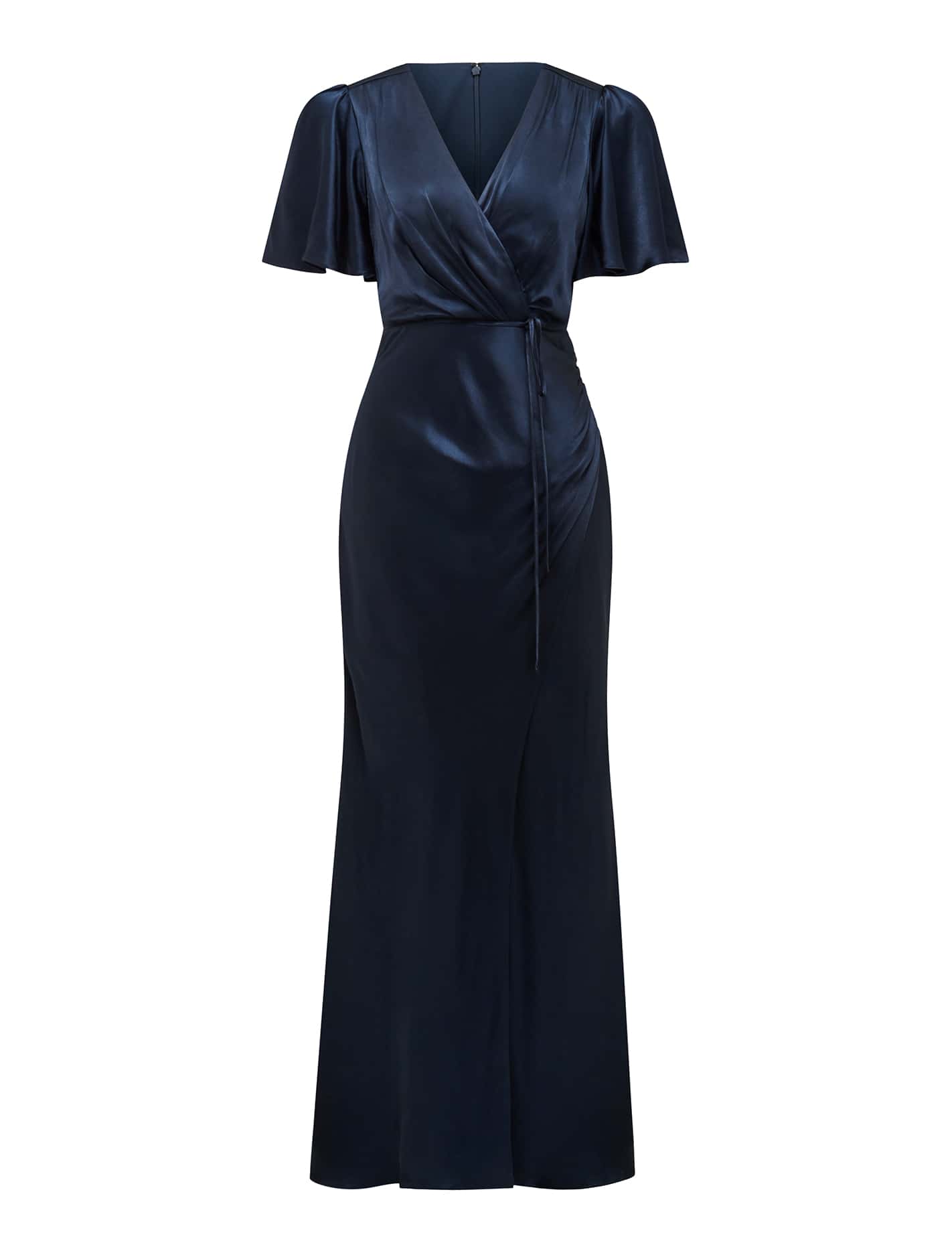 Chelsea Flutter Sleeve Satin Maxi Deep Navy_mannequin