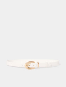 Aires Angle Buckle Belt White_mannequin