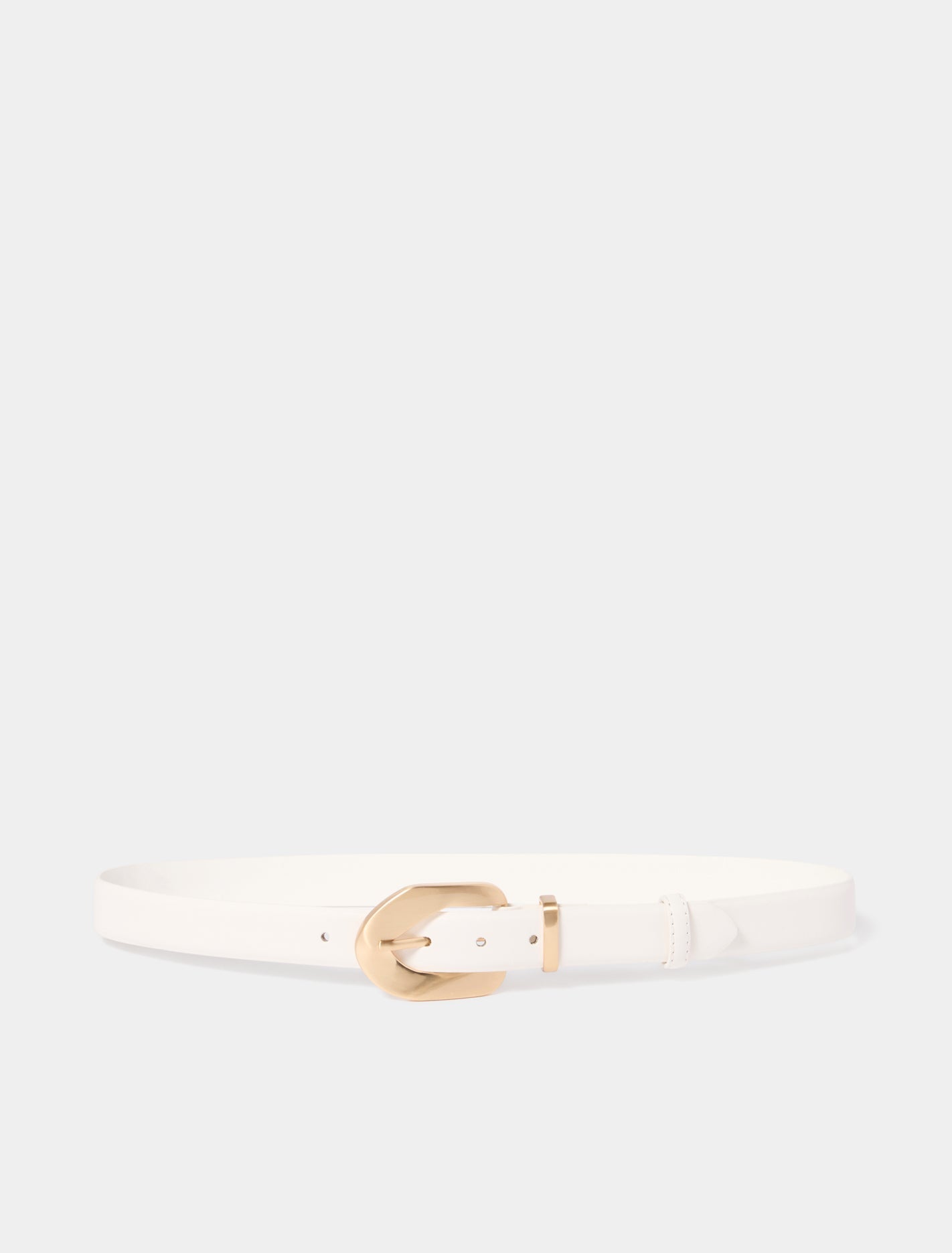 Aires Angle Buckle Belt White_mannequin