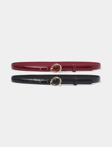 Ali Abstract-Buckle Belt Two-Pack Black/Wine_mannequin