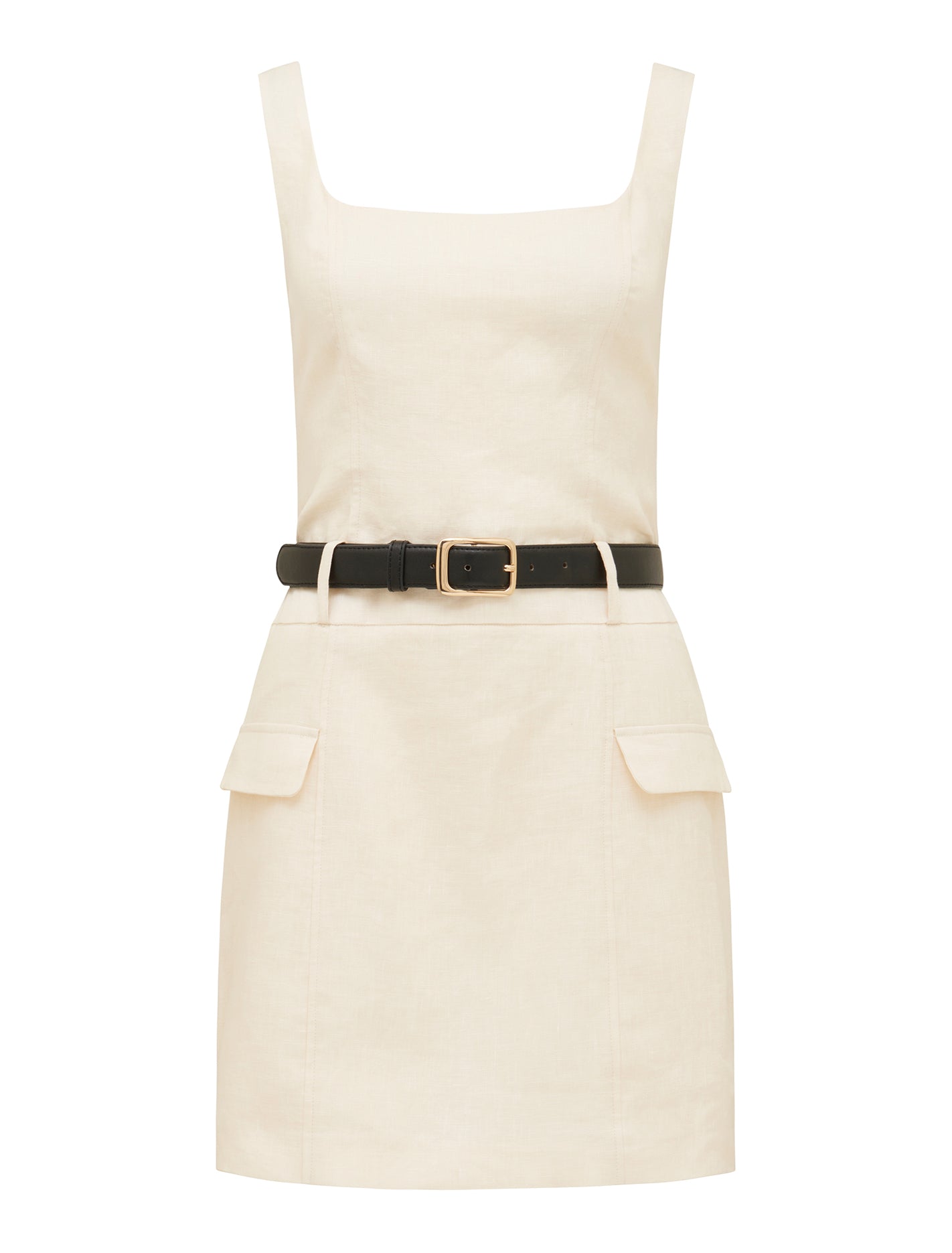 Charlie Belted Linen Mini Natural A_mannequin