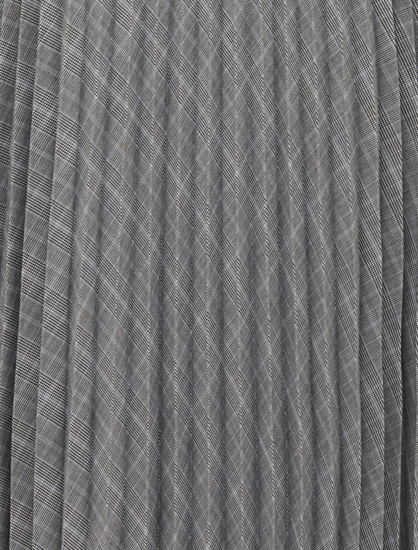 Mackenzie Pleated Check Midi Skirt Grey Check_mannequin