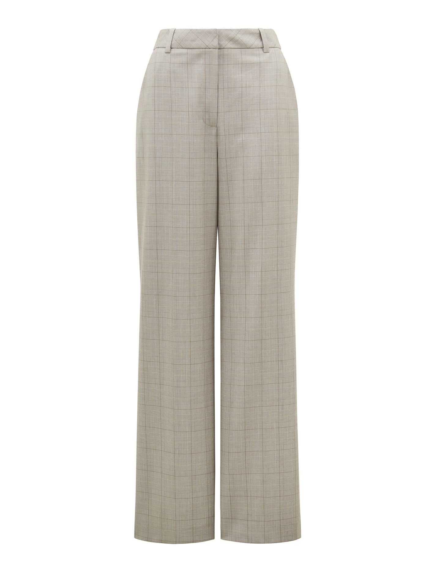 Monique Wide-Leg Pants Neutral Check_mannequin