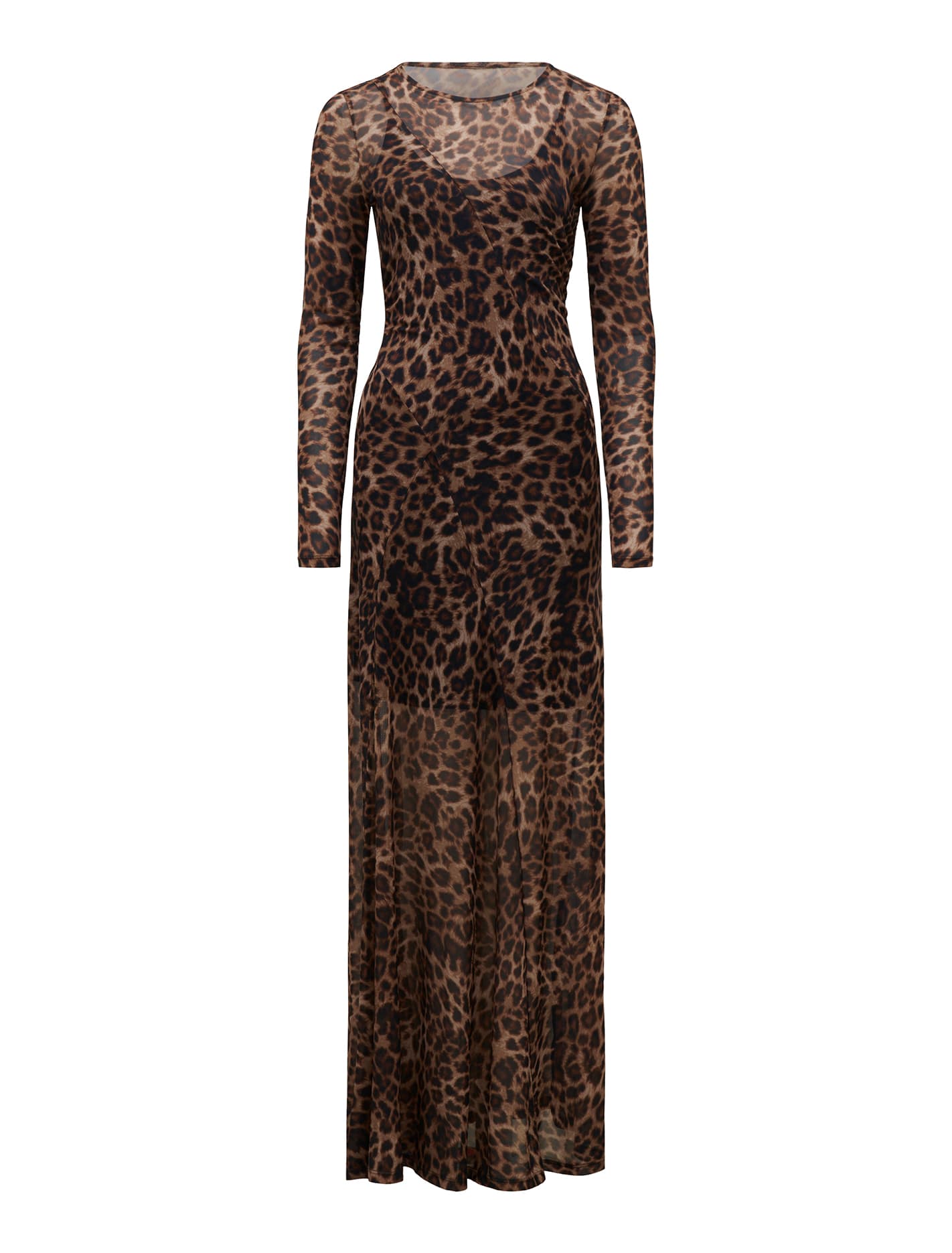 Libby Mesh Spliced Midi Textured Leopard_mannequin