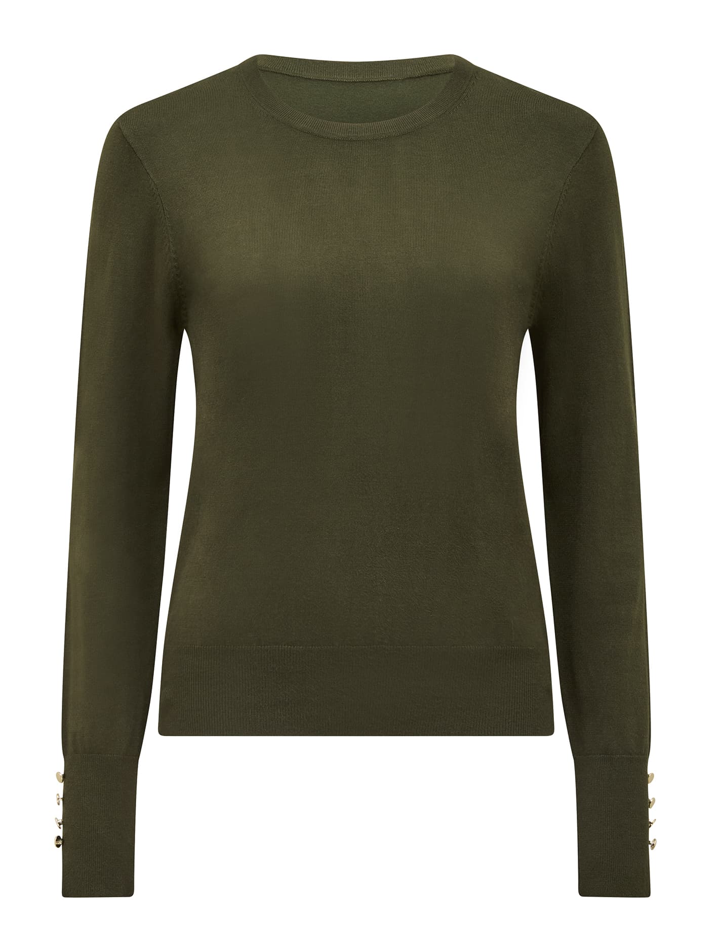 Katie Crew Neck Sweater Green Ivy_mannequin